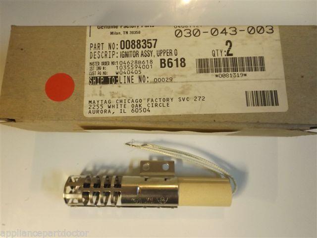 Maytag Gas Stove 0088357 Ignitor Assy, Upper O NEW IN BOX Maytag Gas Stove 0088357 Ignitor Assy, Upper O NEW IN BOX